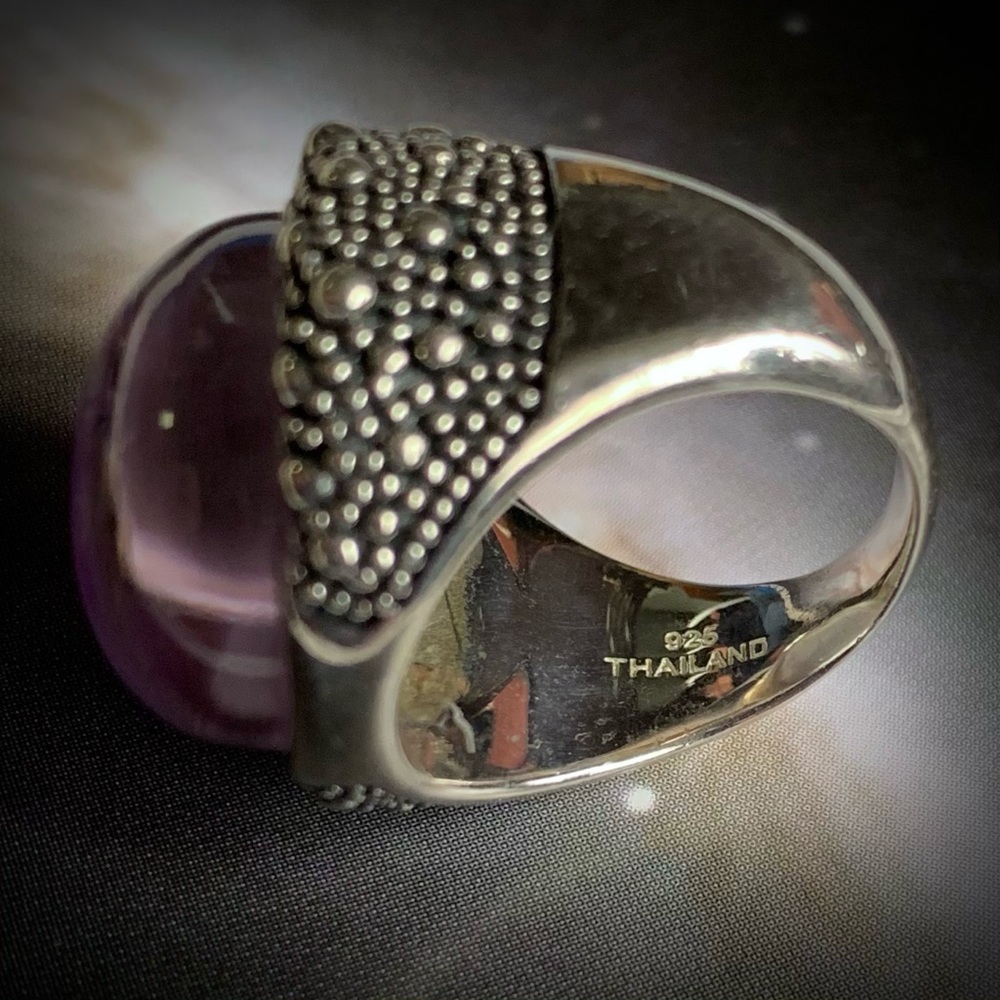 Glowing Amethyst Orb Sterling Silver ring - Picture 9 of 14